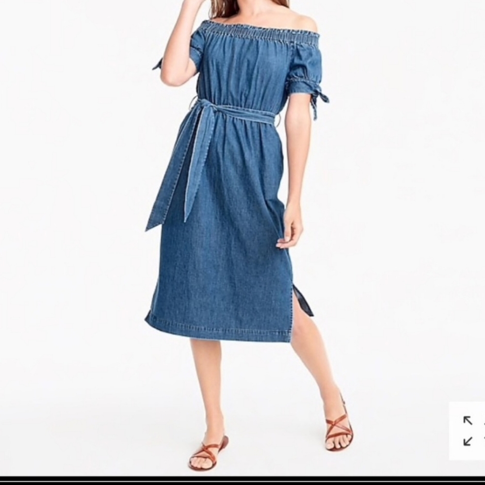 J. Crew off the shoulder midi dress 2